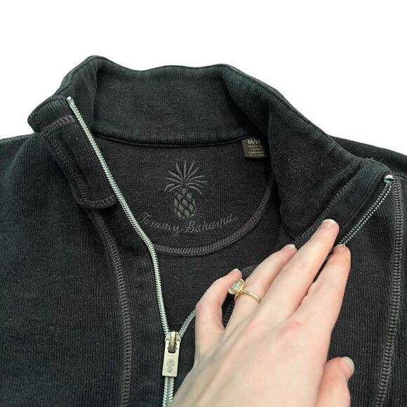 TOMMY BAHAMA Woman’s Grey Half Zip Pullover Sweater Size M - Picture 3 of 6